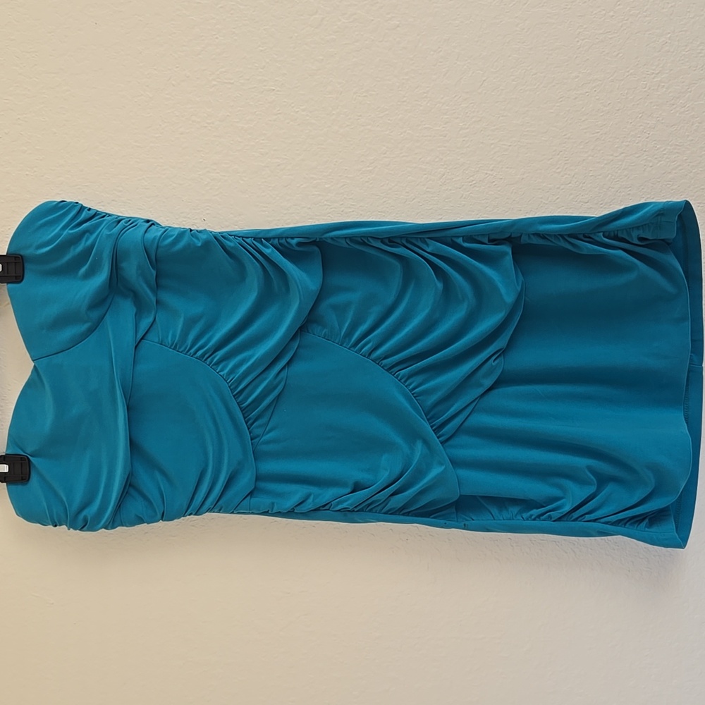 Turquoise Strapless Club Dress